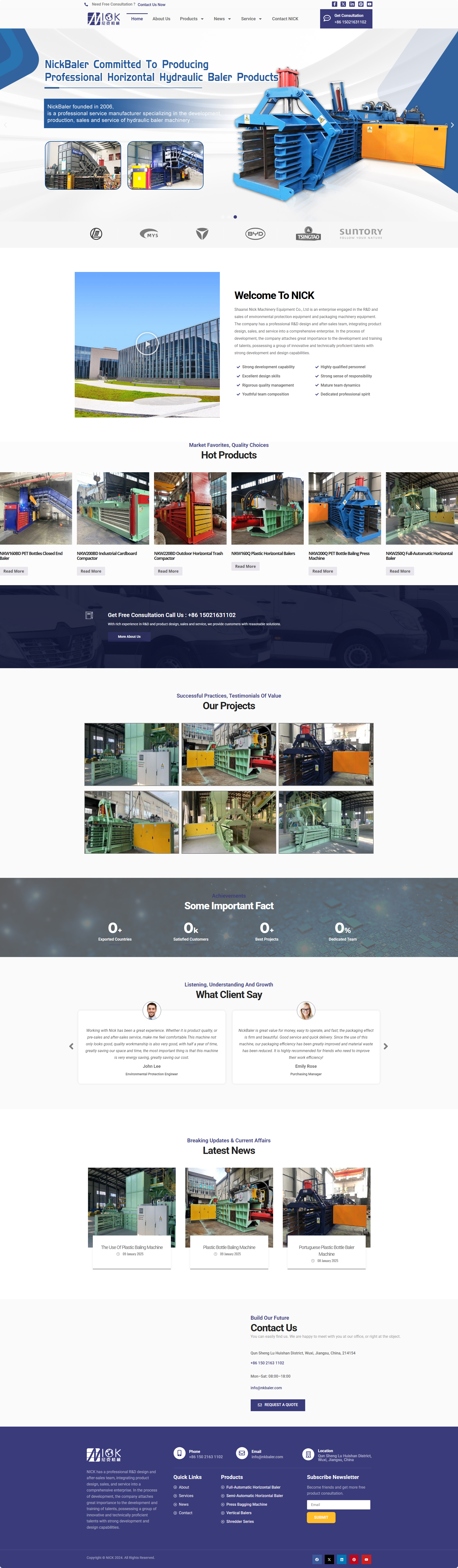 陕西霓科机械设备有限公司包装机械设备外贸英文网站制作开发建设案例 PC端预览图
