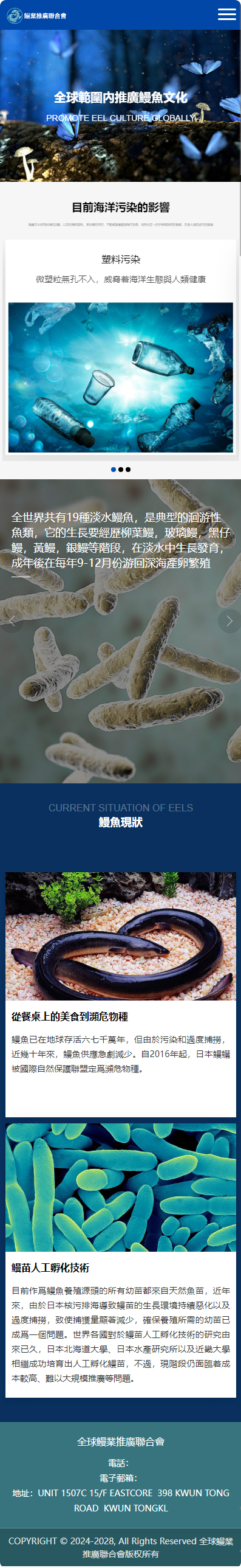全球鰻業推廣聯合會香港企业官网开发建设制作案例 手机端预览图