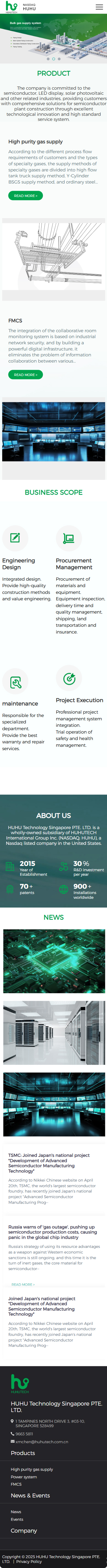 虎虎機(jī)電新加坡公司英文網(wǎng)站建設(shè)制作案例 手機(jī)端預(yù)覽圖